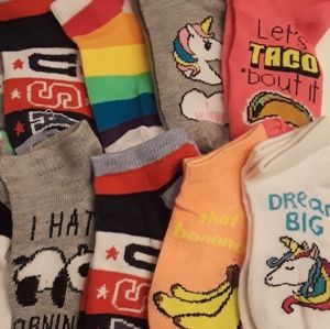 Girls Low Cut Socks set of 8